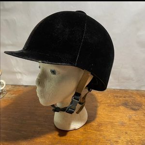 Vintage TROXEL Grand Prix black velvet horse riding equestrian hat